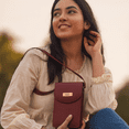 thumbnail image 2 of Sishka Womens   Cherry Red Genuine Leather Ladies Wallet – Compact Crossbody Cell Phone Bag with Shoulder & Sling Carry, Stylish Daily Use, 2 of 10