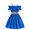#78Royal Blue, variant on Girl's Cold Shoulder Ruffle Trim Short Sleeve Dresses Belted Flared A Line Dress Casual Summer Vacation Outfits with Belt White 80