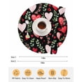 thumbnail image 6 of 13 Inch Round Placemats Set of 6, Valentines Non Slip Heat Insulation PP Table Mats, Pink Red Love Heart Green Botanical Black Washable Place Mats for Kitchen Dining Party Table Decor, 6 of 7