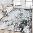 thumbnail image 1 of Modern Abstract Area Rug 5x7 Living Room Carpet Machine Washable Rug Non Slip Bedroom Carpet Dorm Rugs Nursery Rug Stain Resistance Mat for Dining Room Wool Indoor Rug Gray Black Blue, 1 of 7
