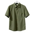 thumbnail image 5 of Ashirexll Mens Button up Shirts Short Sleeve, Big and Tall Shirts for Men, Summer Short Sleeve Turndown Collar Button Cardigan Pocket Shirts for Home Wear, 5 of 7