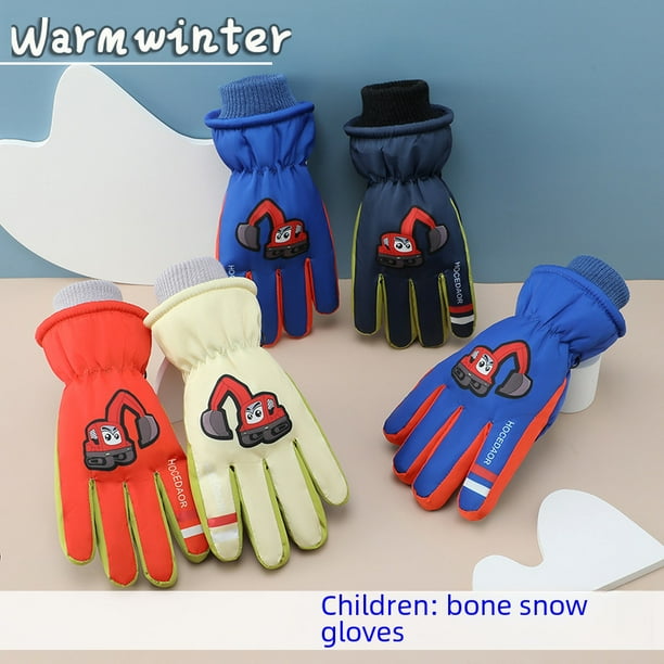 Guantes Talla 4-10 Años Guantes Cálidos De Forro Polar Suave Y Elástico, Guantes De Punto Para Niños Y Niñas, Lindos Guantes Para Clima Frío (azul Claro, Talla única Guantes Cómodos Suaves Lavables