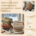 thumbnail image 2 of Women Vintage Striped Wool Socks, Fall Winter Warm Hiking Crew Knit Soft Socks 5 Pairs, 2 of 7