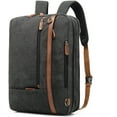 thumbnail image 1 of CoolBELL Convertible Backpack Shoulder bag Messenger Bag Laptop Case Business Briefcase Leisure Handbag Multi-functional Travel Rucksack Fits 17.3 Inch Laptop For Men / Women / Travel (Canvas Black), 1 of 6