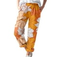 thumbnail image 1 of toraway Pantalons Décontractés pour Femmes Petites Poches en Coton et Lin Imprimé Mode Décontractée m, 1 of 4