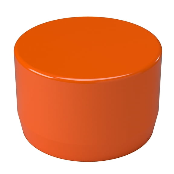 FORMUFIT F114EEC-OR-10 PVC External End Cap, Furniture Grade, 1-1/4" Size, Orange , 10-Pack