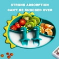 thumbnail image 1 of Home School Outdoor Cartoon Dinosaur Unbreakable Multi-grid Design Silicone Children Feeding Food Plate, 1 of 7