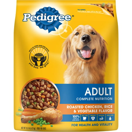 Pedigree Adult Roasted Chicken, Rice & Vegetable Flavor Dry Dog Food 13 ...
