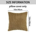 thumbnail image 5 of Unique Bargains 4 Pcs Checkered Faux Fur Plush Throw Pillow Covers Home Decor Pillowcases Light Brown 16" x 16", 5 of 6