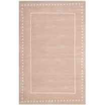 SAFAVIEH Bella Danita Plain Dotted Bordered Wool Area Rug, Light Pink/Ivory, 3' x 5'