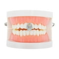thumbnail image 2 of Unique Bargains 1 Pc Fake Grills Hip Hop Crown Teeth Grillz Silver Tone, 2 of 6