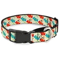 thumbnail image 1 of buckle-down martingale dog collar - owls flip black mauve sage - 1" wide - fits 15-26" neck size - large, 1 of 1