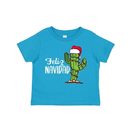 

Inktastic Feliz Navidad Christmas Cactus in Santa Hat Gift Toddler Boy or Toddler Girl T-Shirt