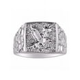 thumbnail image 1 of RYLOS Men's Sterling Silver Ring with Diamonds, Featuring Designer Patriotic Eagle Design - Handsome Men's Silver Rings Size 12, 1 of 6