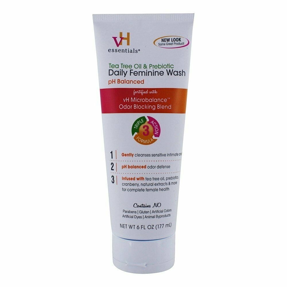 2 Pack VH Essentials Tea Tree Oil - Prebiotic - Daily Feminine Wash 6 oz