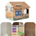 thumbnail image 3 of Casa para gatos de cartón con almohadil para rascar Lounge Pyhouse Casa plegable para gatos y rascador para gatos Juguete - marrón Sunnimix tabla de rascar gato, 3 of 8