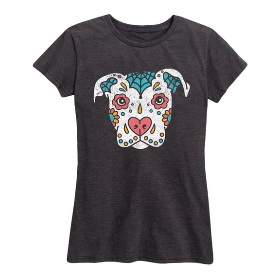 Instant Message - Sugar Skull Dog - Women's Short Sleeve Graphic T-shirt