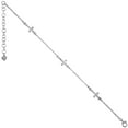 thumbnail image 2 of Sterling Silver Tiny Sideways Cross Bracelet / Anklet for Women Rhodium Finish Italy 7-9 inches, 2 of 2