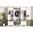 thumbnail image 2 of Miekor Furniture 79.1"Wide Modern Hall Tree with Shoe Storage, 4-in-1 Entryway Bench with 8 Cubbies, 7 Coat Hooks & Adjustable Shelf for Hallway, living room, White No7235, 2 of 9