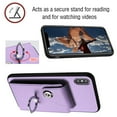 thumbnail image 4 of Allytech Wallet Case for Apple iPhone XS Max with Ring Holder Stand, Vintage Premium PU Leather 8 Cards Slots Shockproof Bumper Anti-Scratch Magnetic Closure Case Cover for iPhone XS Max,Purple, 4 of 6