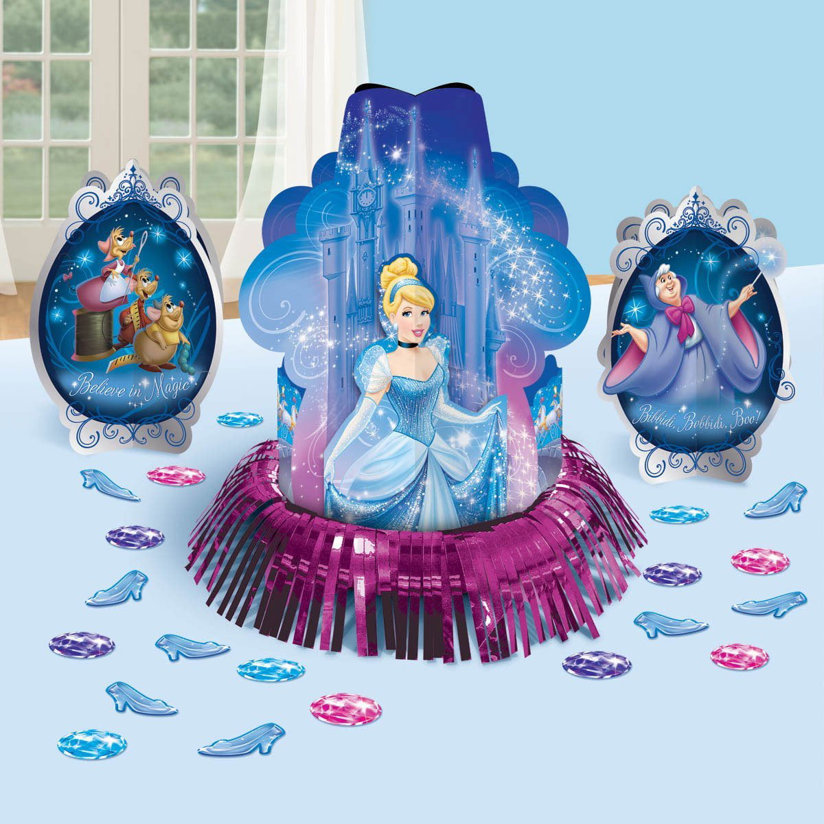 Cinderella Birthday  Party  Centerpieces and Confetti Table 