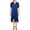blue, variant on Calvin Klein Womens Surplice Hi Low Wrap Dress Blue 4