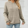 thumbnail image 2 of Womens Hoodies Comfy Pullover Long Sleeves Loose Solid Color Pocket Drawstring Casual Tops Beige XL, 2 of 7