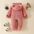 thumbnail image 3 of Kids Snow Suit Hooded Jumpsuit Bear Ear Girl Baby Romper Baby Outfits Warm Sleepers 6-9 Months, 3 of 8