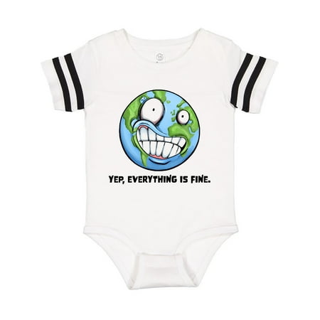 

Inktastic Yep Everything Is Fine with Distressed Planet Earth Gift Baby Boy or Baby Girl Bodysuit