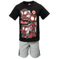 thumbnail image 2 of Marvel Spidey and His Amazing Friends Toddler Boys' Graphic T-Shirt and Athletic Mesh Shorts Set Black and Grey Miles Morales, 2 of 6