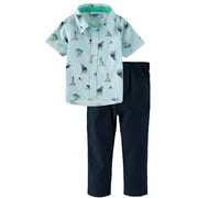 Bon Bebe Boys 0-9 Months Printed Woven Pant Set (Blue 3-6 Months)