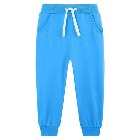 dmqupv Teen Boy Cargo Pant Boys Sweatpants Joggers Cotton Athletic Sweatpants Kids Youth Joggers Pants With Pocket Drawstring Sky Blue,Size for 5-6 Years