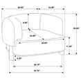 thumbnail image 4 of Coaster Lawler Upholstered Barrel Back Accent Chair, Brown and Black, 4 of 11