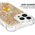 thumbnail image 4 of for iPhone 13 Pro Glitter Case with Ring Holder,Bling Sparkle Floating Liquid Soft TPU Cushion Fashion Girly Women Girls Cute Case Cover for iPhone 13 Pro  Gold, 4 of 14