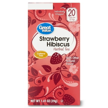 Great Value Strawberry Hibiscus Herbal Tea, 1.41 oz, 20 Count