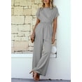 thumbnail image 6 of DOKOTOO One Piece Jumpsuits for Women Dressy Casual Tie Waist Playsuits Elegant Zipper Jumpsuits and Rompers, 6 of 7
