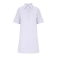 thumbnail image 4 of Roncen Women's Solid Color Dress - Short Sleeve Notched Collar Button Closure Casual Cotton Linen Blend, Stylish Loose Fit Summer Dress with Pockets for Daily Wear and Outings, 4 of 6