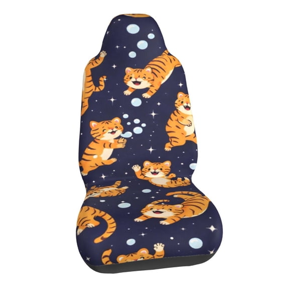 Cartoon Tiger Car Seat Covers Stretch Car Seat Protectors Universal Fit
