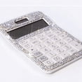 thumbnail image 4 of Rhinestone Crystal Dazzling 12 Digit Solar and Battery Dual Power ,LCD Display Calculator for Office, School White, 4 of 4