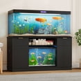 thumbnail image 2 of ANPOO Fluted 75-120 Gallon Fish Tank Stand with Power Outlet, 59.1" Aquarium Stand with 2 Drawers and 2 Storage Door, Heavy Duty Tank Stand for 2 Fish Tank & Reptile Terrarium, 1000lbs Capacity, 2 of 9