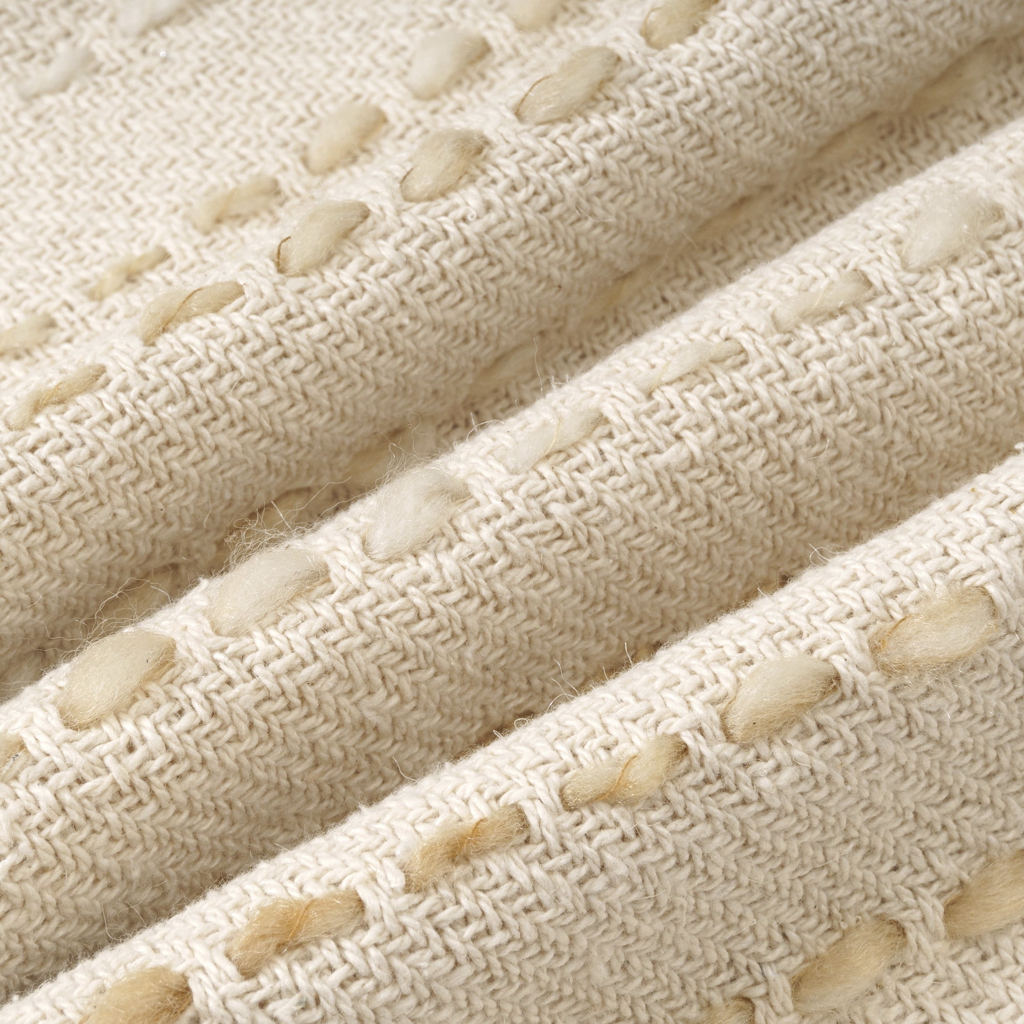 Ox Bay Emma 20" x 20" White/Beige Striped Cotton Blend Adult Decorative Throw Pillow Cover