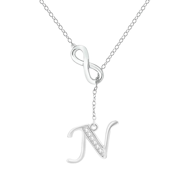 SIfdSeng Collier Initiale en Argent à Pompon en Forme de 8 pour Femmes Colliers en Argent pour Femmes A Z 26 Colliers Initiales Alphabet pour Adolescentes Bijoux