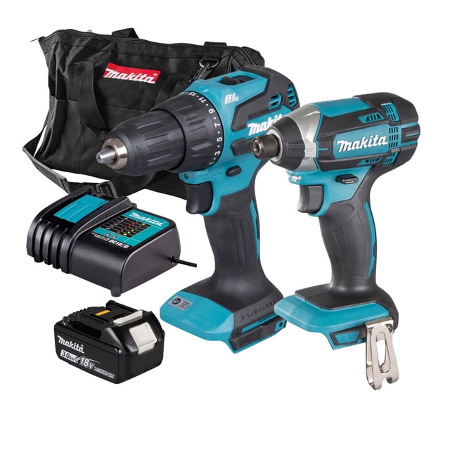 Rotomartillo + Atornillador de Impacto Makita, Bateria 3.0 Ah