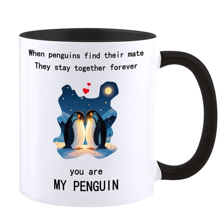 Funnil Ceramic Coffee Mugs for Women-Anniversary, Engagement, Wedding Gifts for Her,Romantic Gifts for Girlfriend Black