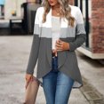 thumbnail image 5 of Women's Casual Loose Fit Long Sleeve Cardigan Coat Sweater Top Solid Color Lightweight Layering Piece for Fall | CSEONE,Gray XL, 5 of 9