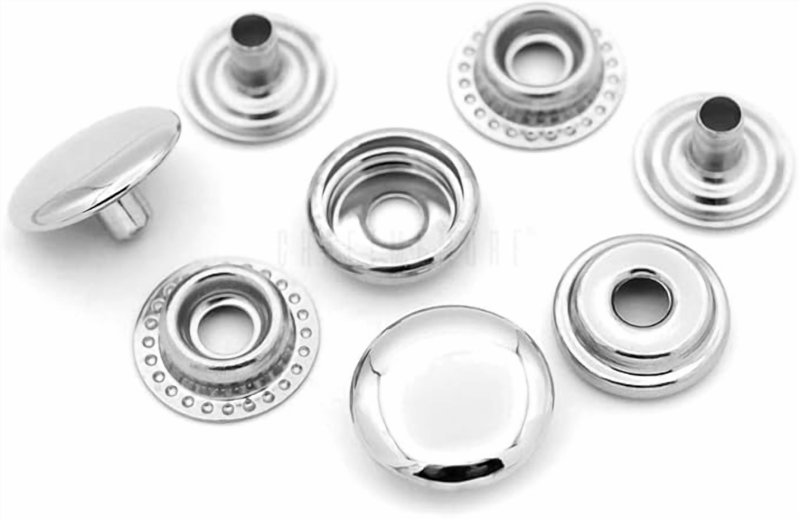 Snap Setter Fastener Kit Button Fixing Tool Ring-Socket Popper Setting Tool with 10 Silver Snaps #201 VT47 (15mm (0.59"))