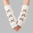 thumbnail image 2 of Audhol Fingerless Gloves for Women, Women's Winter Fingerless Gloves with Bow Soft Knit Wrist Decorative for Cold Weather Hand Warmers Gloves Coffee One Size, 2 of 4
