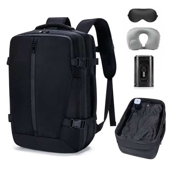 Travel Backpack with Vacuum Seal Compression, Vacpack Backpack with Air Pump, Carry on Bag Airlines Approved