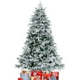 thumbnail image 1 of Patiojoy 6FT Pre-lit Artificial Xmas Tree Snow-flocked Hinged Xmas Tree with 1415 Mixed Branch Tips & 260 Warm White Lights, 1 of 9