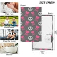 thumbnail image 3 of Dreamtimes Heart Crossbone Hand Towels 2 PCS, Cotton Bath Towel for Drying Face Hands Body Decorative Water Absorbent Lightweight Towels for Bathroom Ktichen Travel Gym,16"x28", 3 of 7